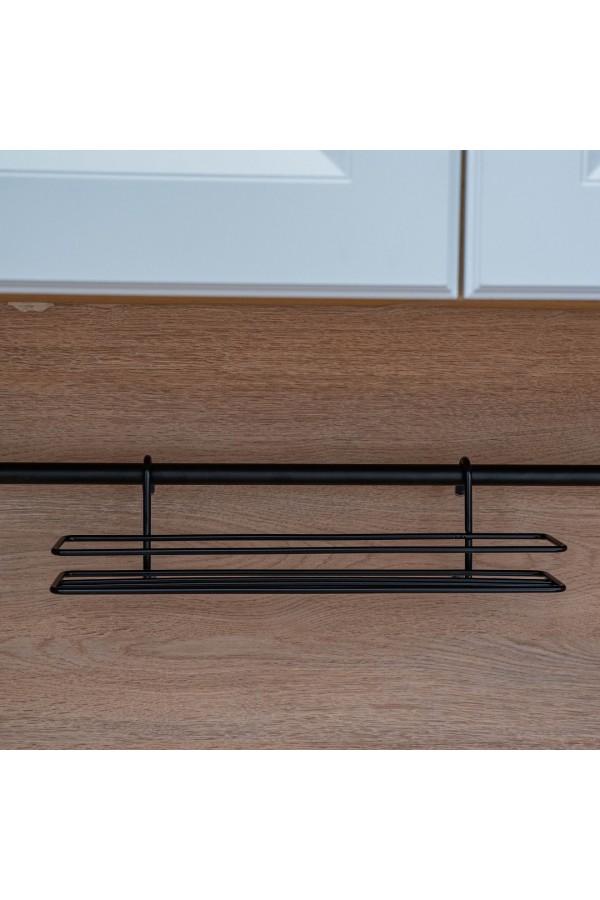 Полка для специй короткая, черный матовый