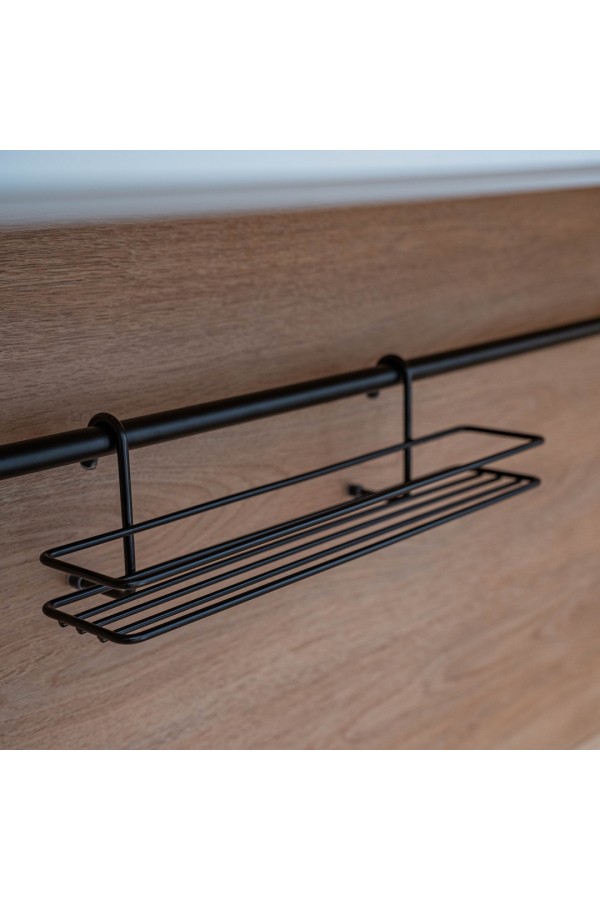 Полка для специй короткая, черный матовый