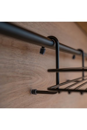 Полка для специй короткая, черный матовый