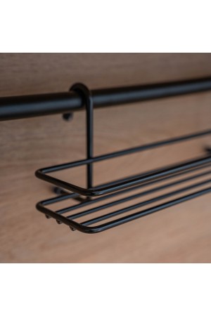 Полка для специй короткая, черный матовый