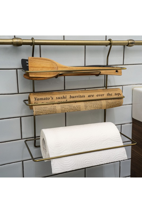 Полка для рулонов и бумажного полотенца, античная бронза