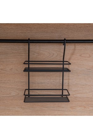 Полка двухъярусная малая, черный матовый