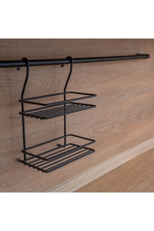 Полка двухъярусная малая, черный матовый