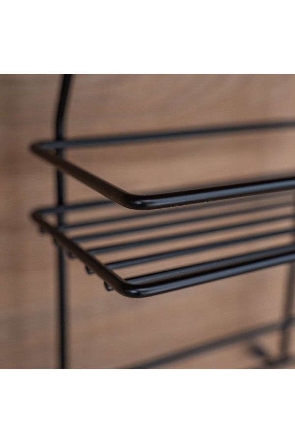 Полка двухъярусная малая, черный матовый