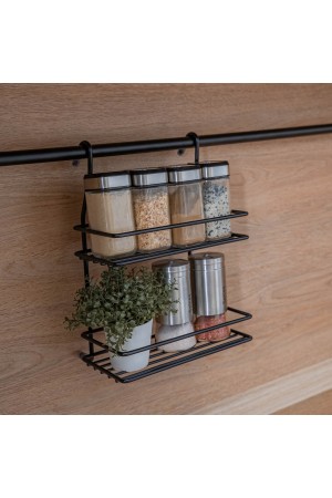 Полка двухъярусная малая, черный матовый