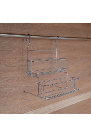 Полка двухъярусная малая для банок, хром