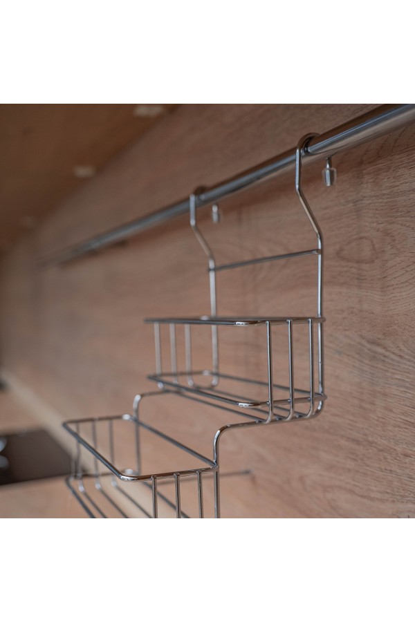 Полка двухъярусная малая для банок, хром