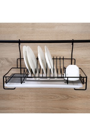Сушка для посуды навесная с поддоном, черный матовый