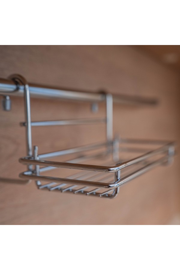 Полка одинарная разборная малая, хром