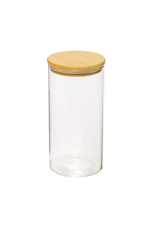Банка с бамбук.крышкой, Д100 Ш100 В200, 1300 мл, прозрачный