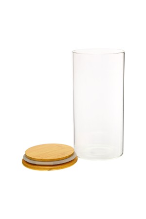 Банка с бамбук.крышкой, Д100 Ш100 В200, 1300 мл, прозрачный