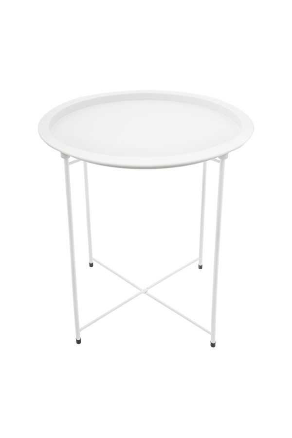 Столик складной металлический, Д470 Ш470 В505, белый