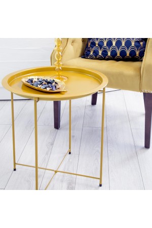 Столик складной металлический, Д470 Ш470 В505, золотой