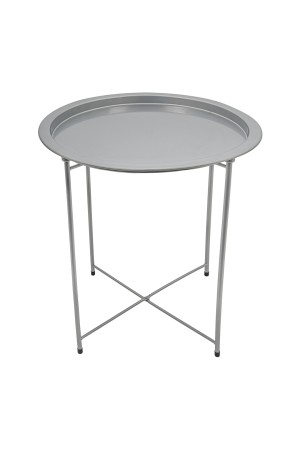 Столик складной металлический, Д470 Ш470 В505, серебряный