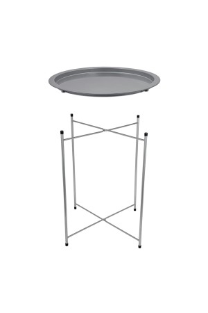 Столик складной металлический, Д470 Ш470 В505, серебряный