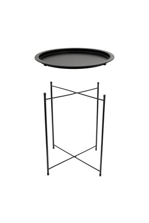 Столик складной металлический, Д470 Ш470 В505, черный