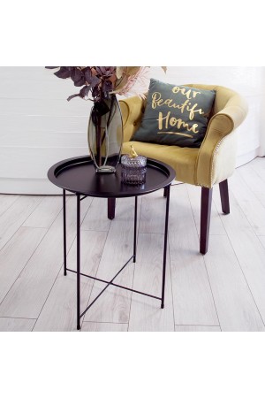 Столик складной металлический, Д470 Ш470 В505, черный