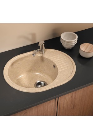 Мойка кухонная Polygran F-22, 460х580 мм, песочный