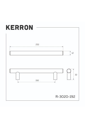 Ручка-рейлинг Ø12 мм, 192 мм, черный хром