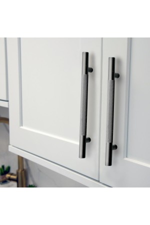 Ручка-рейлинг Ø12 мм,  Knurling 128 мм,  графит R-3080-128-GF