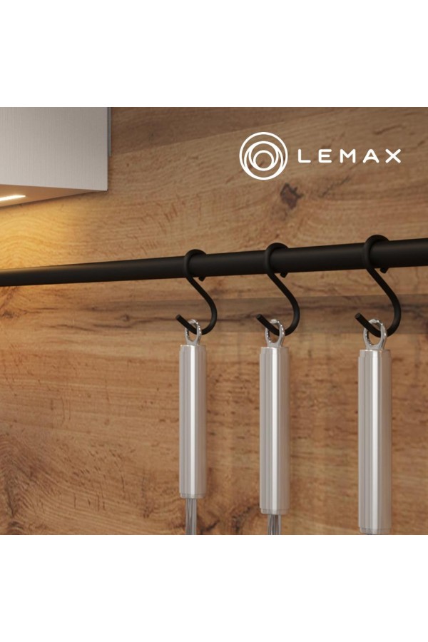 Крючок на рейлинг несъемный, черный матовый