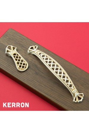 Ручка-скоба, 96 мм, белый с золотом