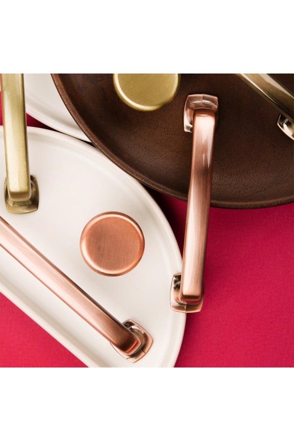 Ручка-скоба, 96 мм, античная медь