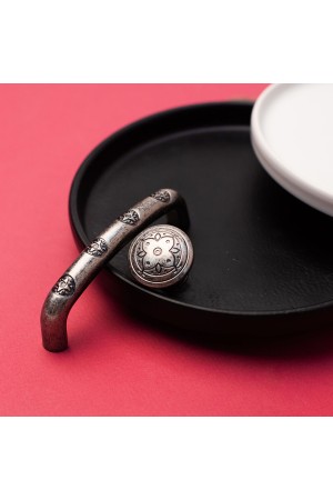 Ручка-скоба, 96 мм, чернёный старинный цинк