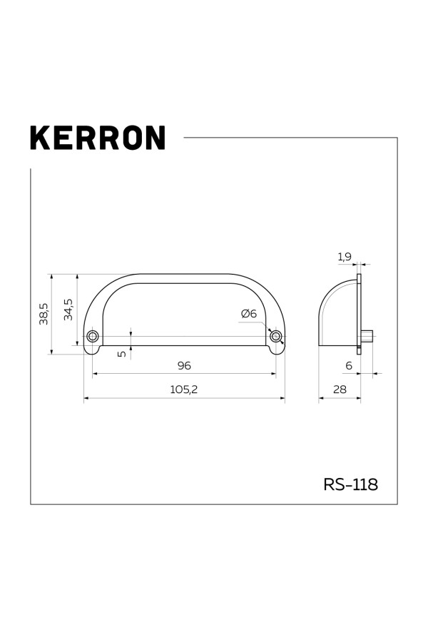 Ручка-ракушка, 96 мм, чернёный старинный цинк RS-118-96 BAZ