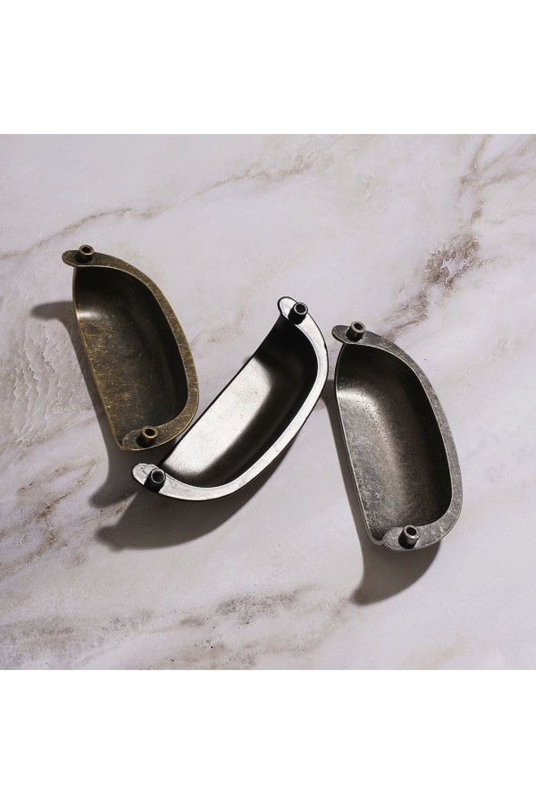 Ручка-ракушка, 96 мм, чернёный старинный цинк RS-118-96 BAZ