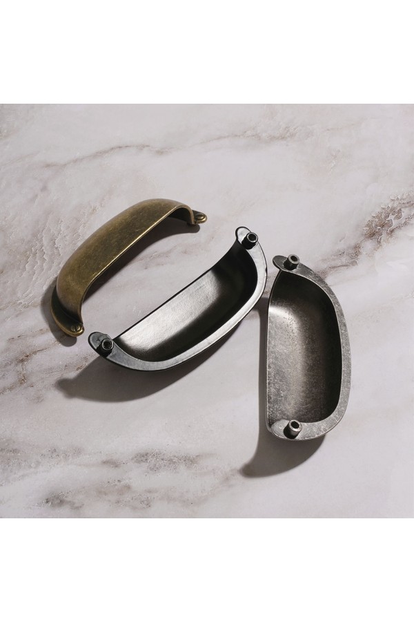 Ручка-ракушка, 96 мм, чернёный старинный цинк RS-118-96 BAZ