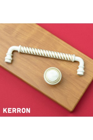 Ручка-скоба, 96 мм, белый с золотом