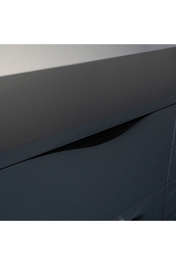 Ручка торцевая, 600 мм (фасад 18 мм), матовый черный RT-002-600 BL