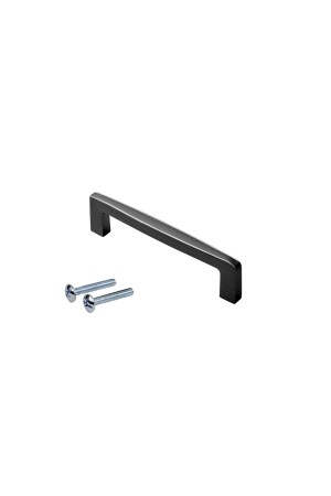 Ручка-скоба, 96 мм, матовый черный/хром