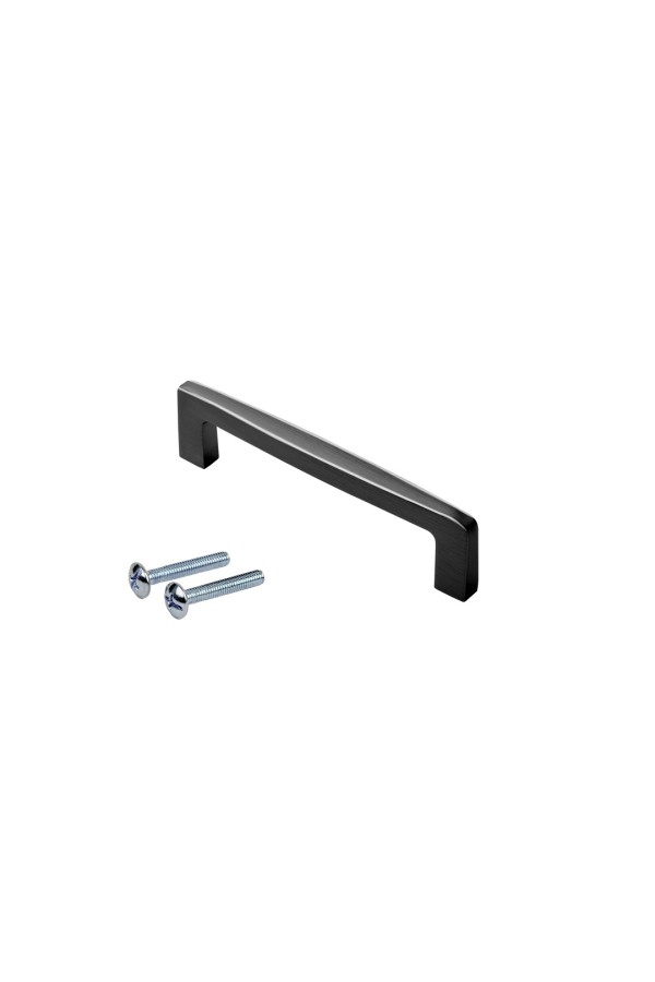 Ручка-скоба, 96 мм, матовый черный/хром