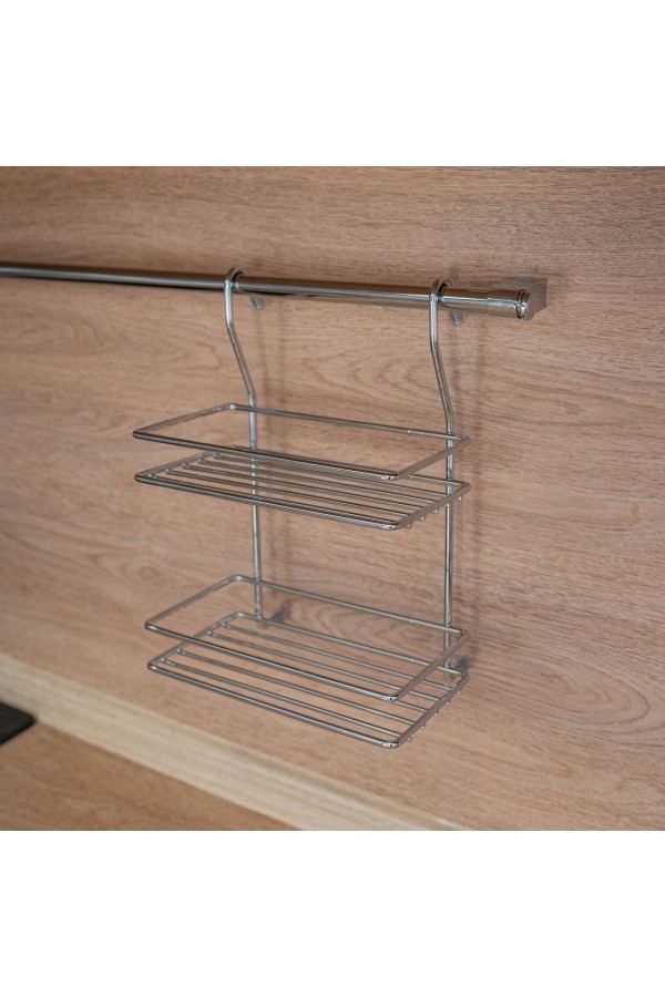 Комплект рейлинга модерн (2 держателя, 2 заглушки, труба диаметр 16 мм), хром