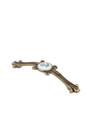 Ручка-скоба с фарфором, 128 мм, оксидированная бронза