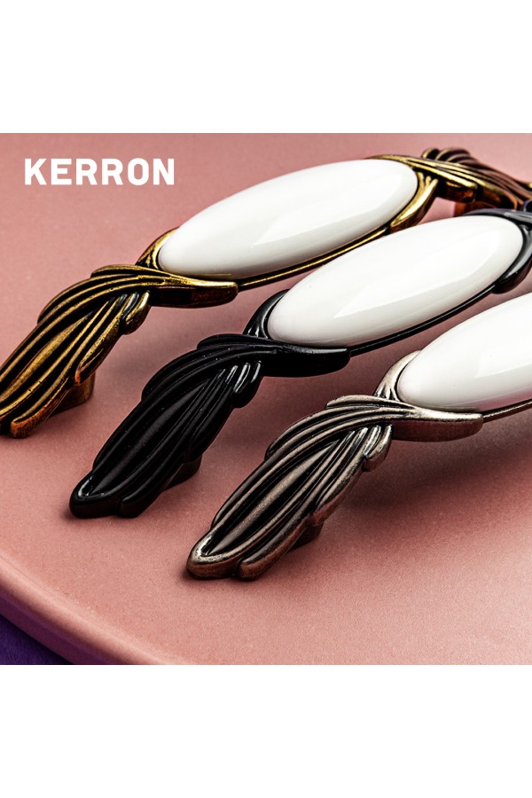 Ручка-скоба с фарфором, 96мм, черненый старинный цинк