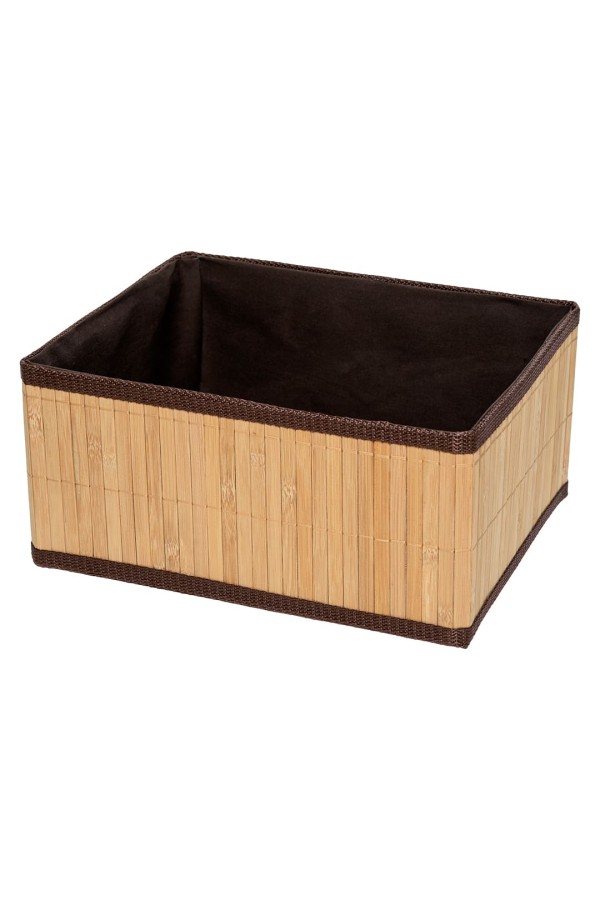 Корзина стеллажная "Бамбук", Д290 Ш230 В140, коричневый