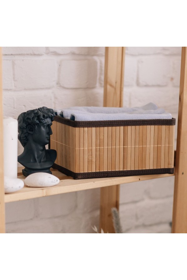 Корзина стеллажная "Бамбук", Д240 Ш180 В130, коричневый