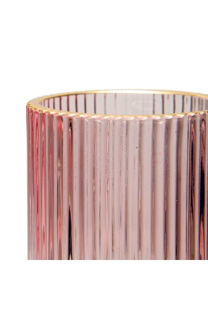 Декоративный подсвечник из цветного рельефного стекла, Д85 Ш85 В130, розовый