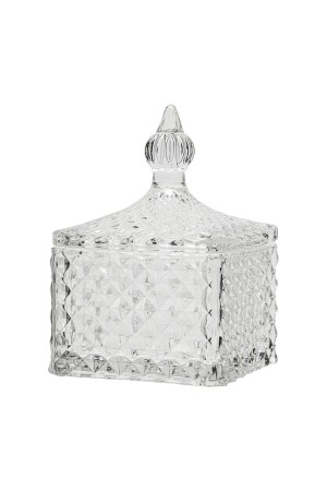 Стеклянная шкатулка с крышкой, Д100 Ш100 В145, прозрачный
