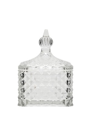 Стеклянная шкатулка с крышкой, Д100 Ш100 В145, прозрачный