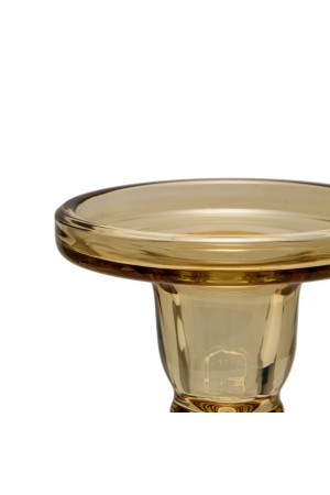 Стеклянный подсвечник, Д85 Ш85 В110, бежевый