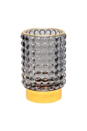 Декоративный подсвечник из цветного стекла, Д85 Ш85 В125, серый