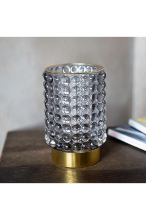 Декоративный подсвечник из цветного стекла, Д85 Ш85 В125, серый