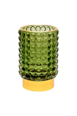 Декоративный подсвечник из цветного стекла, Д85 Ш85 В125, зеленый