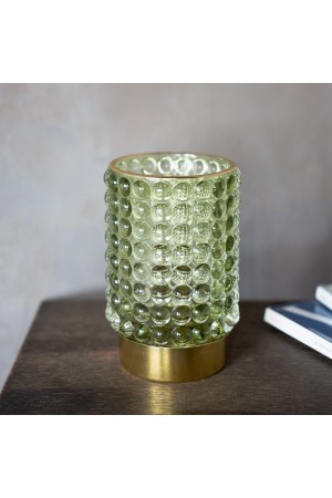 Декоративный подсвечник из цветного стекла, Д85 Ш85 В125, зеленый
