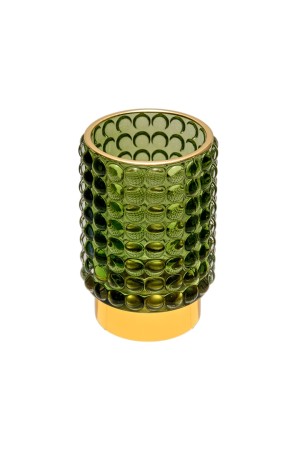 Декоративный подсвечник из цветного стекла, Д85 Ш85 В125, зеленый