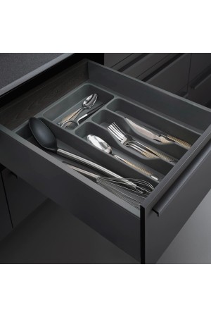 Лоток для столовых приборов в базу 400 мм, вулканический серый